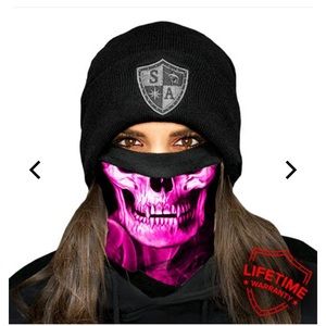 Skull Tech Pink Crow Fleece Line Face Shield